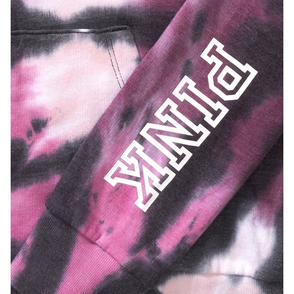 🆕 PINK Every Day Lounge EDL Campus sweatshirt hoodie tie dye S - Picture 4 of 10